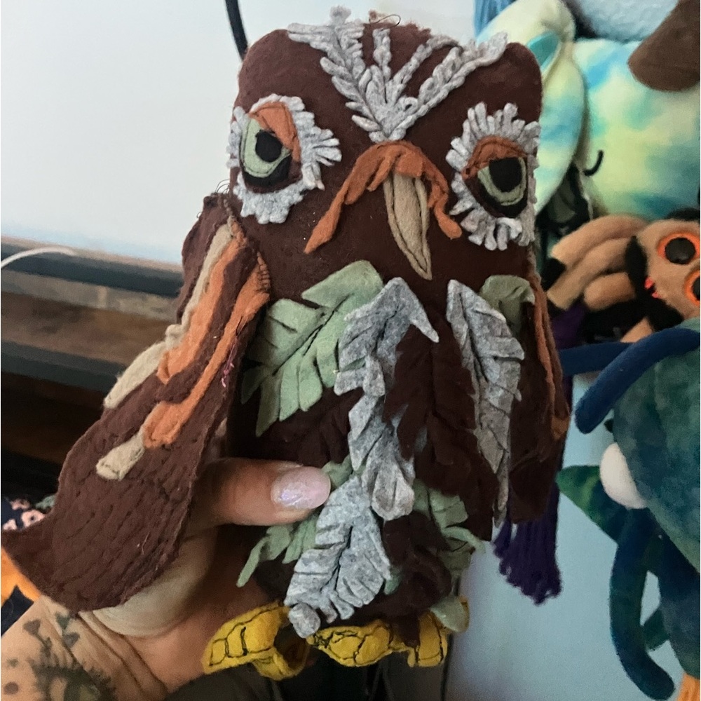 Handcrafted Brown & Green Owl Plush